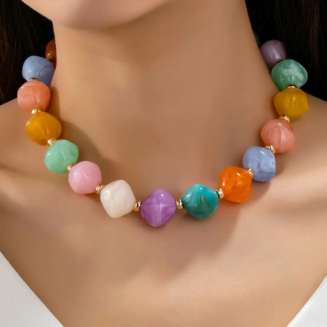 Multicolor Oversized Bead Necklace