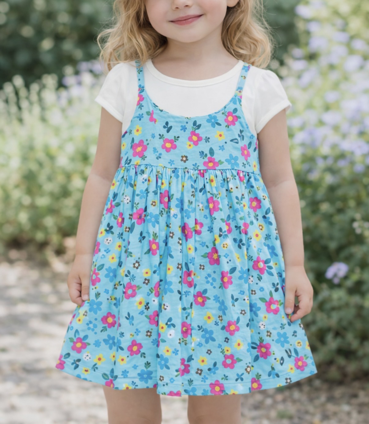 Toddler Layered Tee Dress | Turquoise
