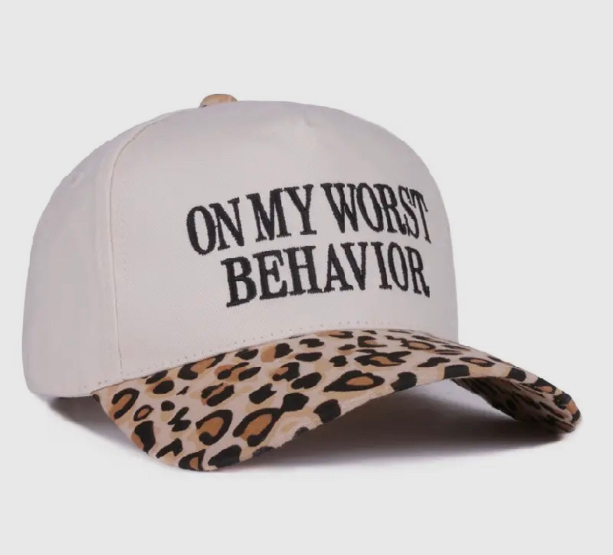 Hat | On My Worst Behavior - Leopard