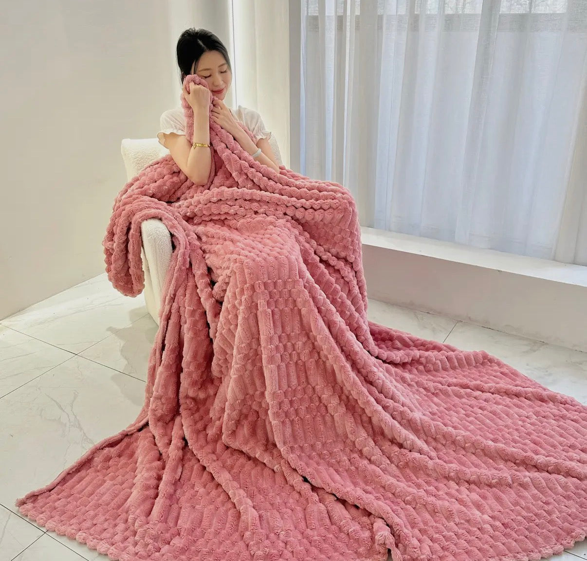 Turtle Fleece Throw | Pink