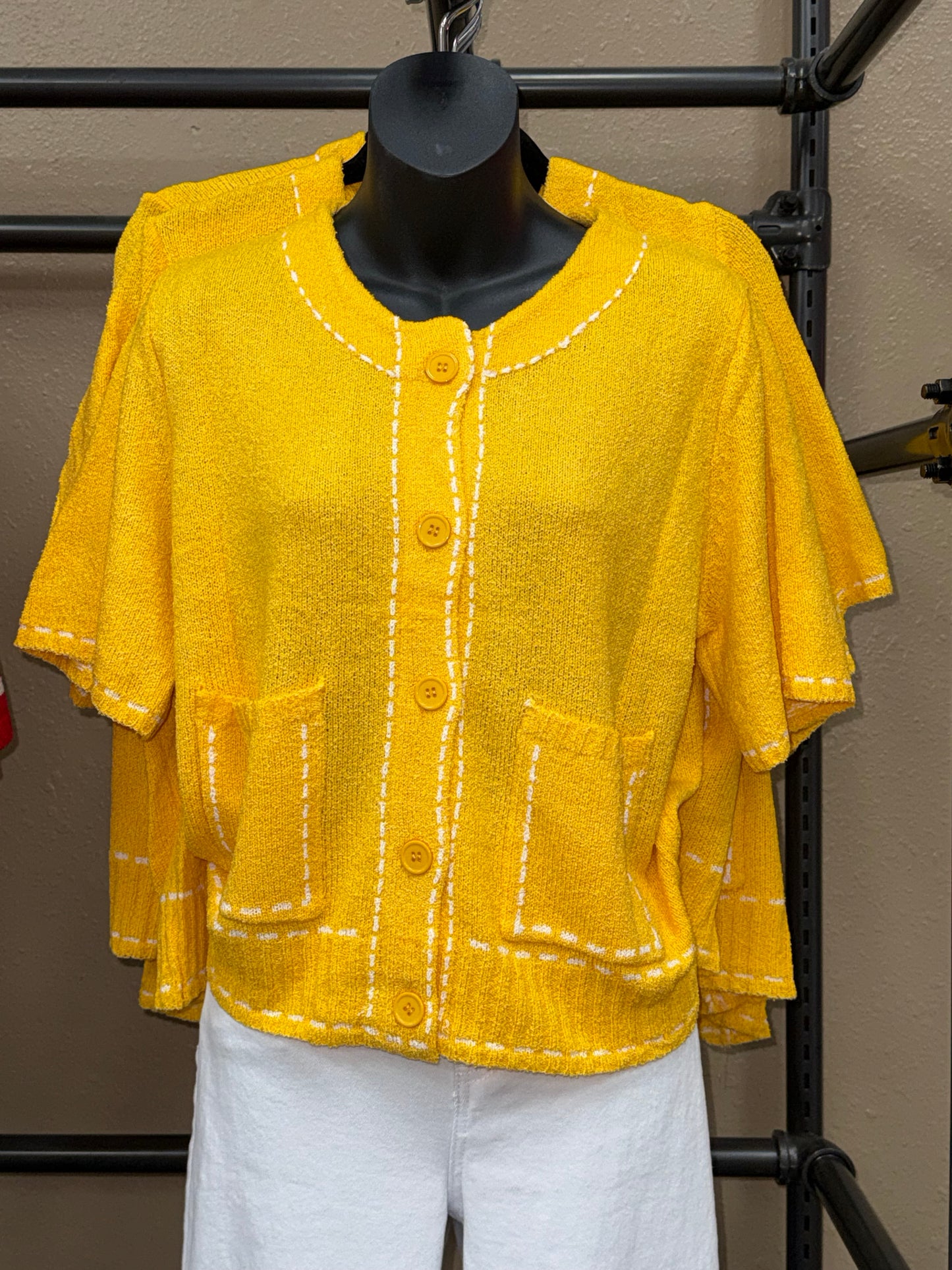 Stitch Detail Button Down Top
