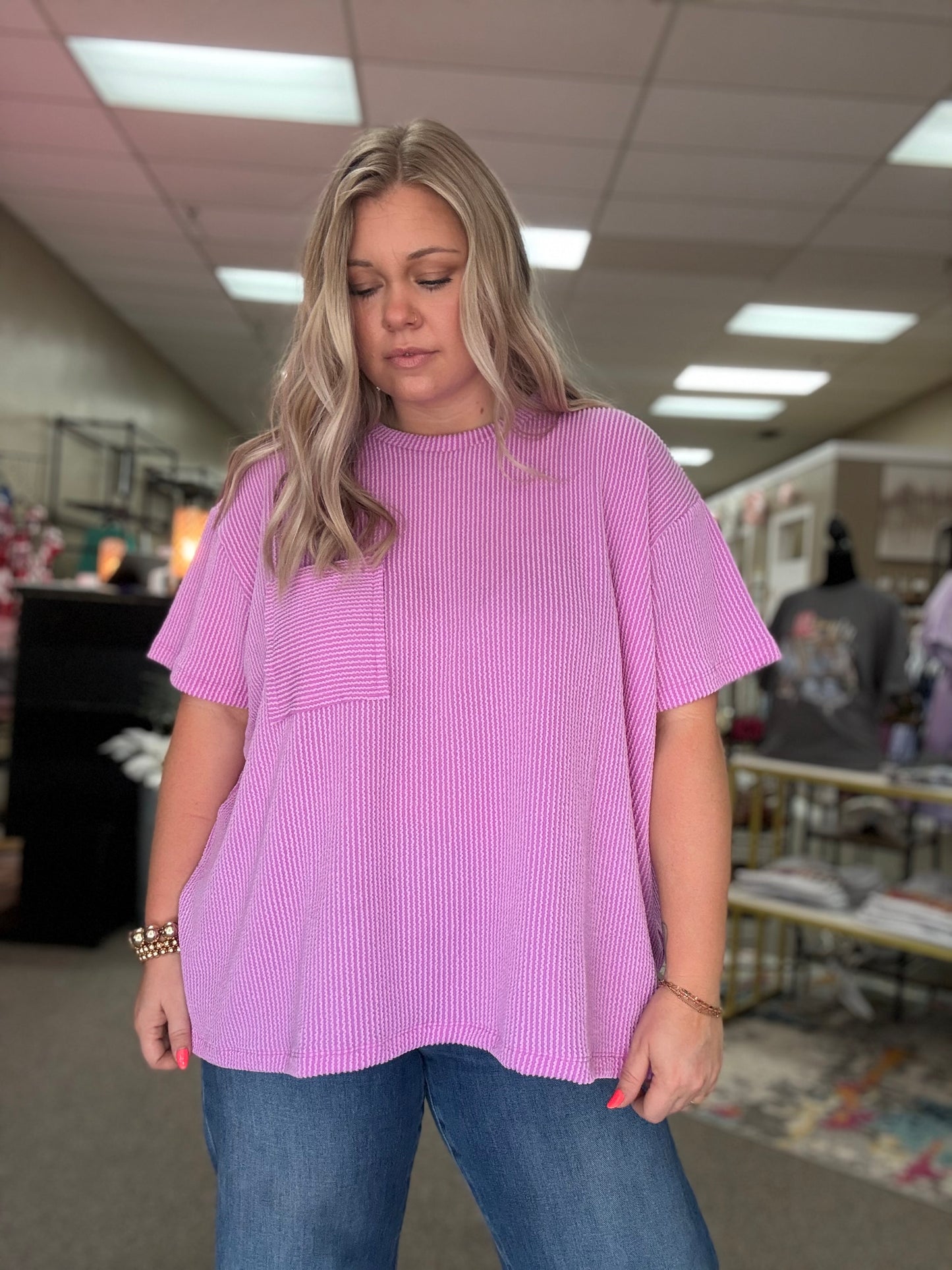Ribbed Tee | Violet