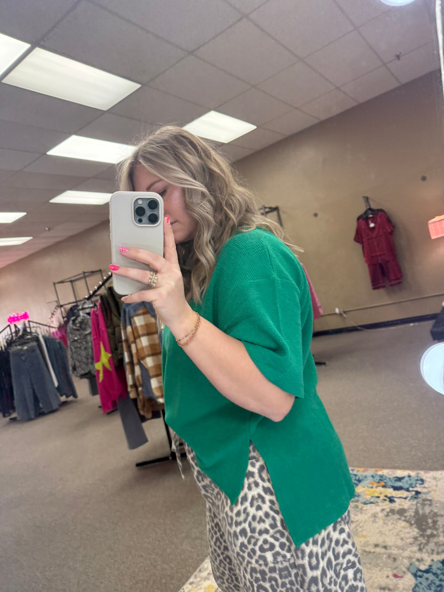 Plus | Kelly Green Double Knit Top