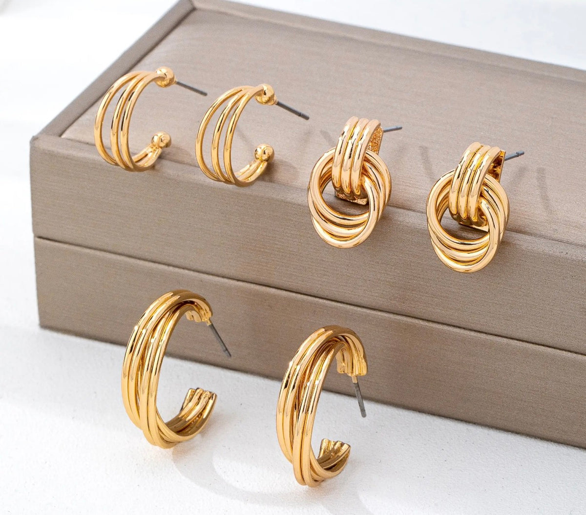 Multi Line Hoops | Earring Trio