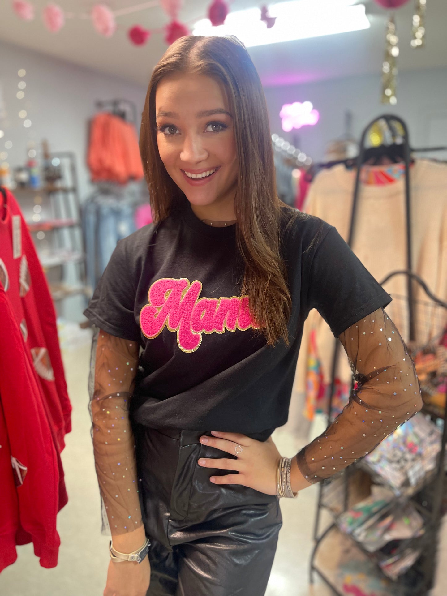 Mama Chenille Patch Tee