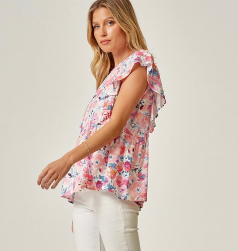 Floral Peplum Top