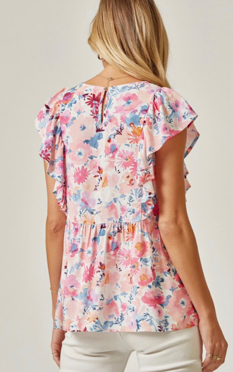 Floral Peplum Top