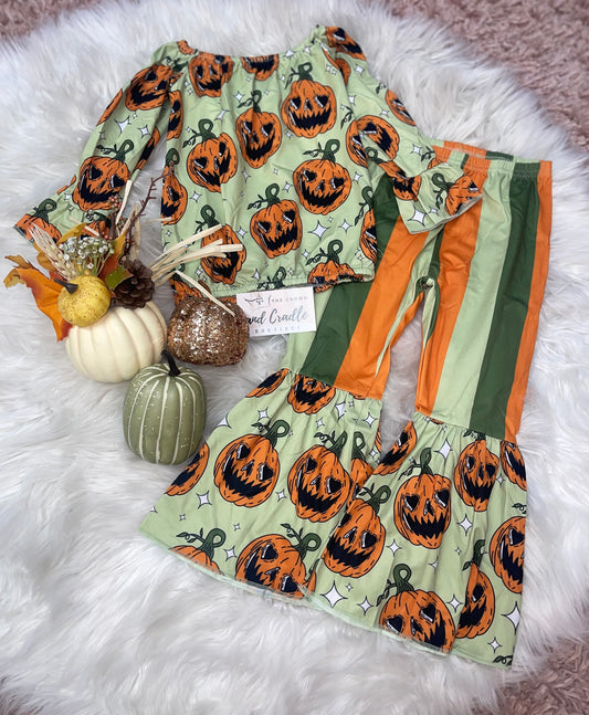 Girls Pumpkin Flare Set