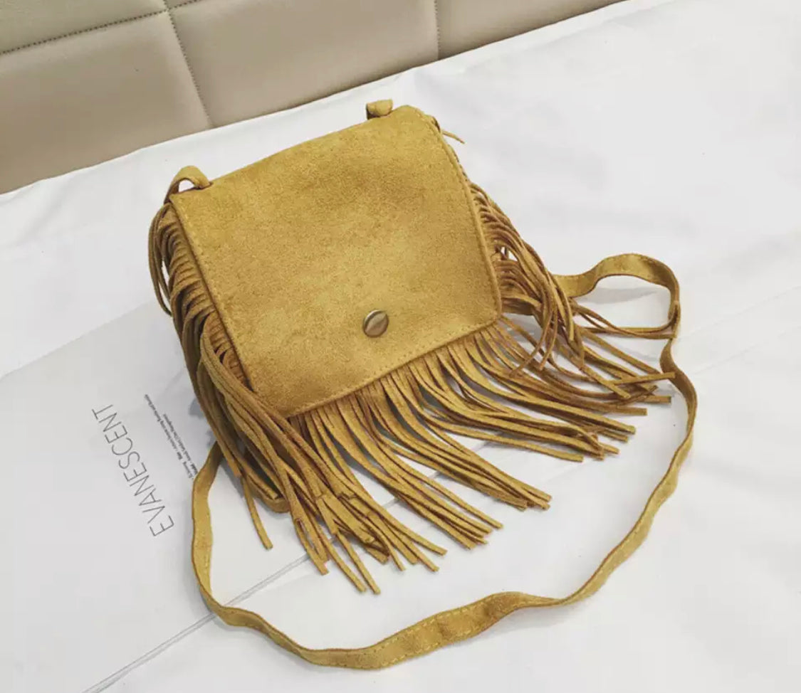 Mustard Fringe Bag