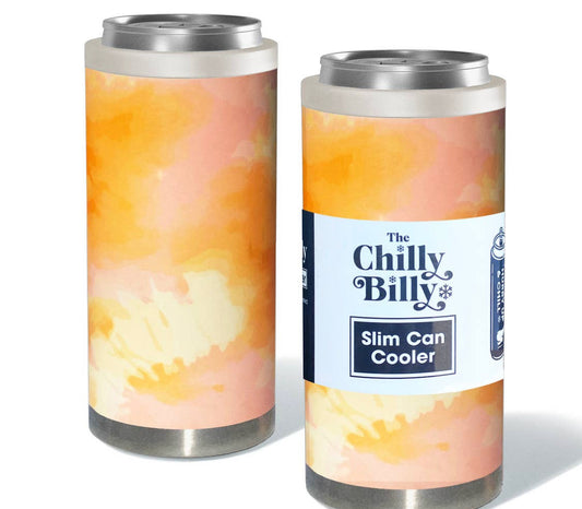 Chilly Billy | Skinny Can Cooler Peach Tie Dye