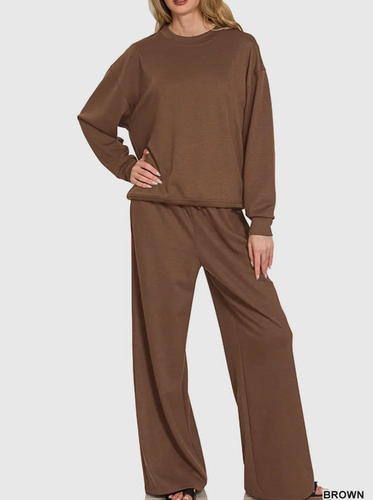 Scuba Pullover & Pants Set | Brown