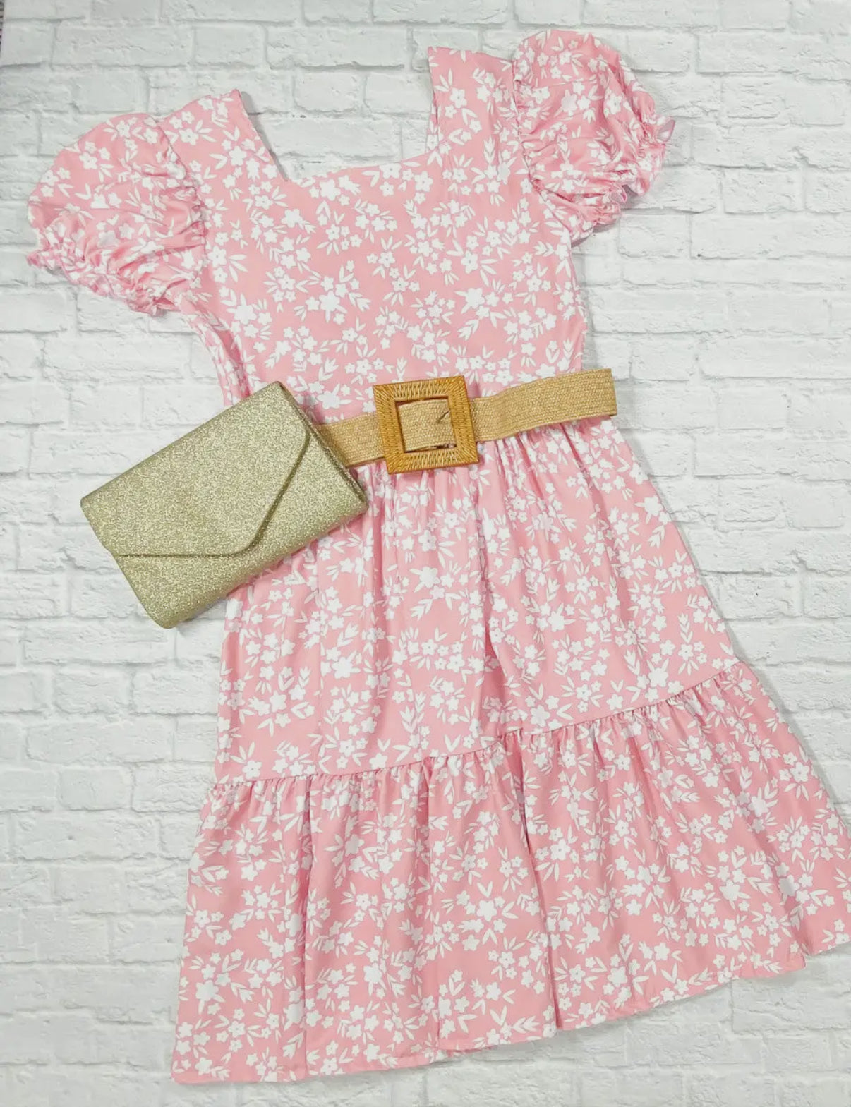 Girls Floral Dress + Belt