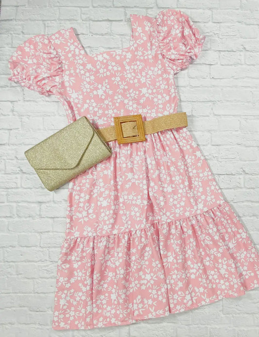 Girls Floral Dress + Belt