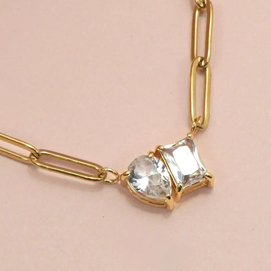 Linked Rhinestone Necklace