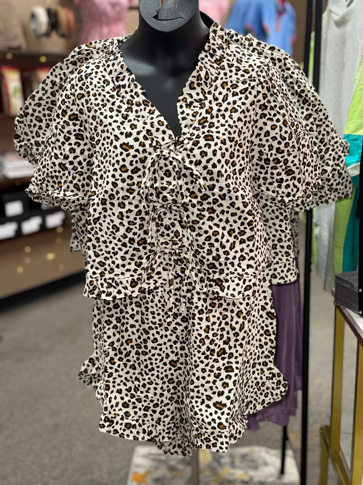 Leopard Set | Woven Front Tie