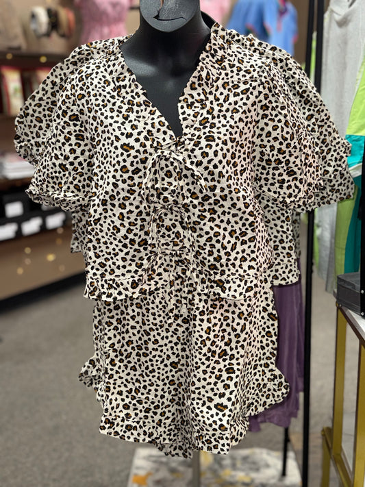 Leopard Set | Woven Front Tie