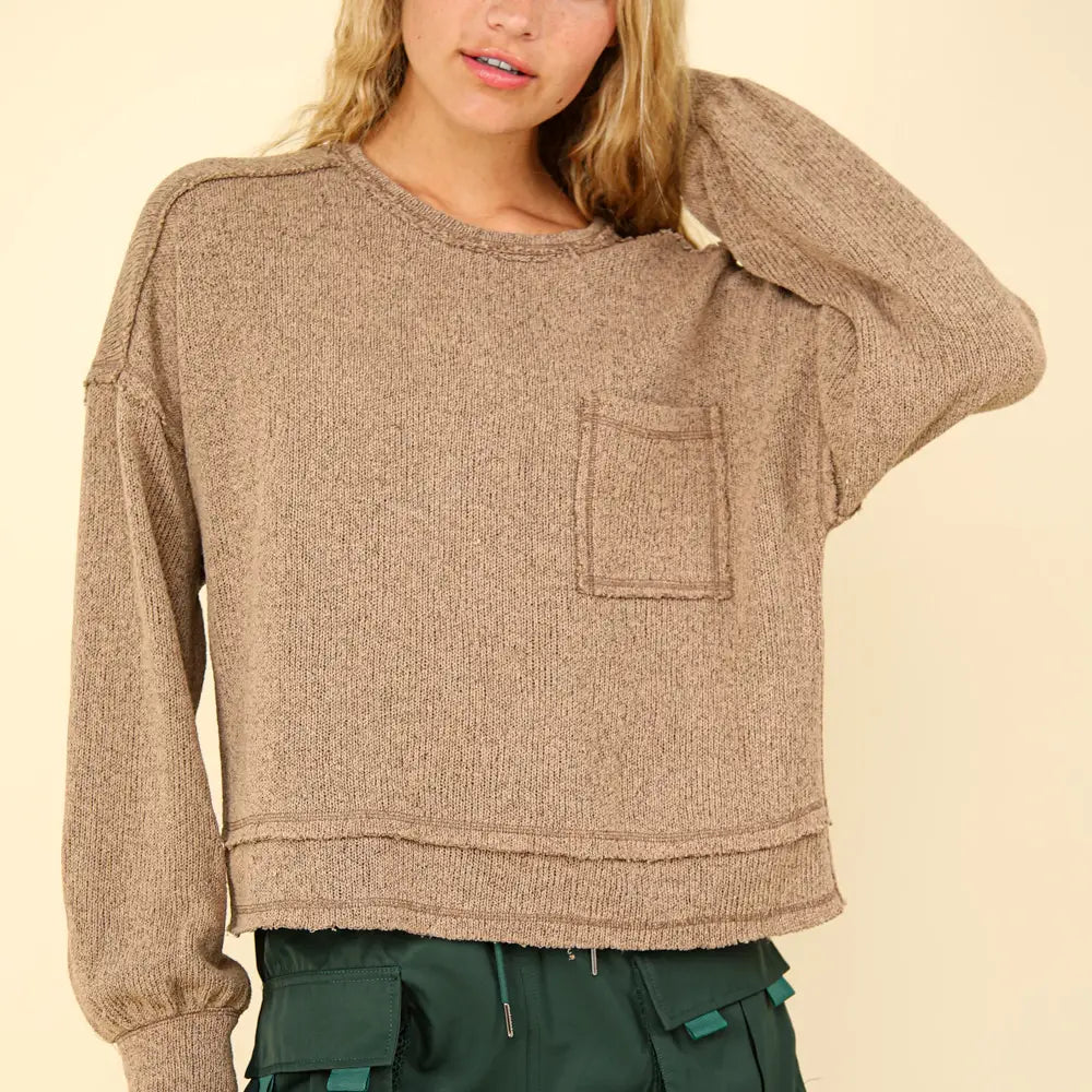 Raw Edge Knit Top