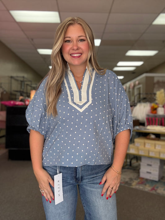 Polkadot Puff Sleeve Top