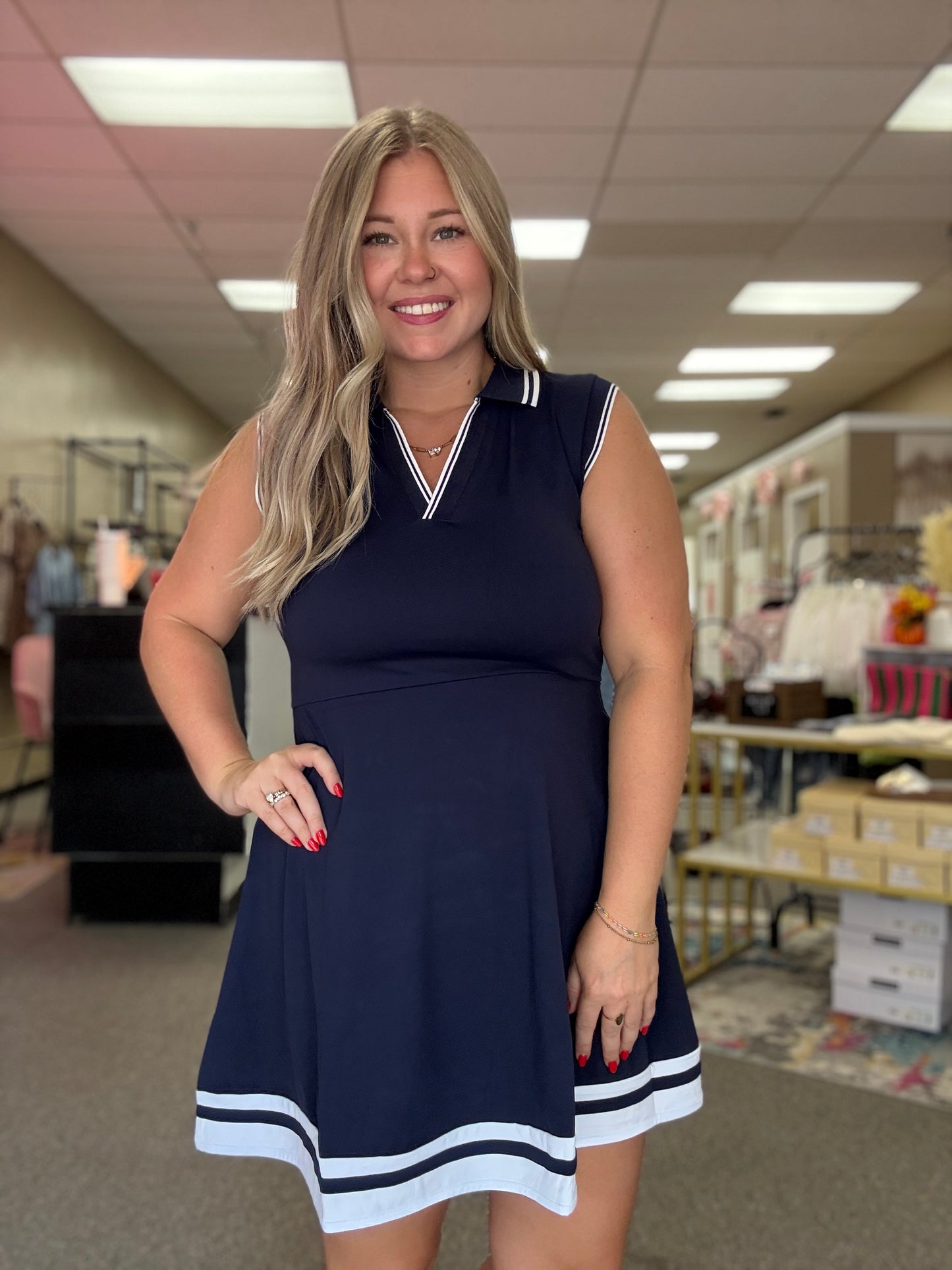 Collared Tennis Skirt | Navy