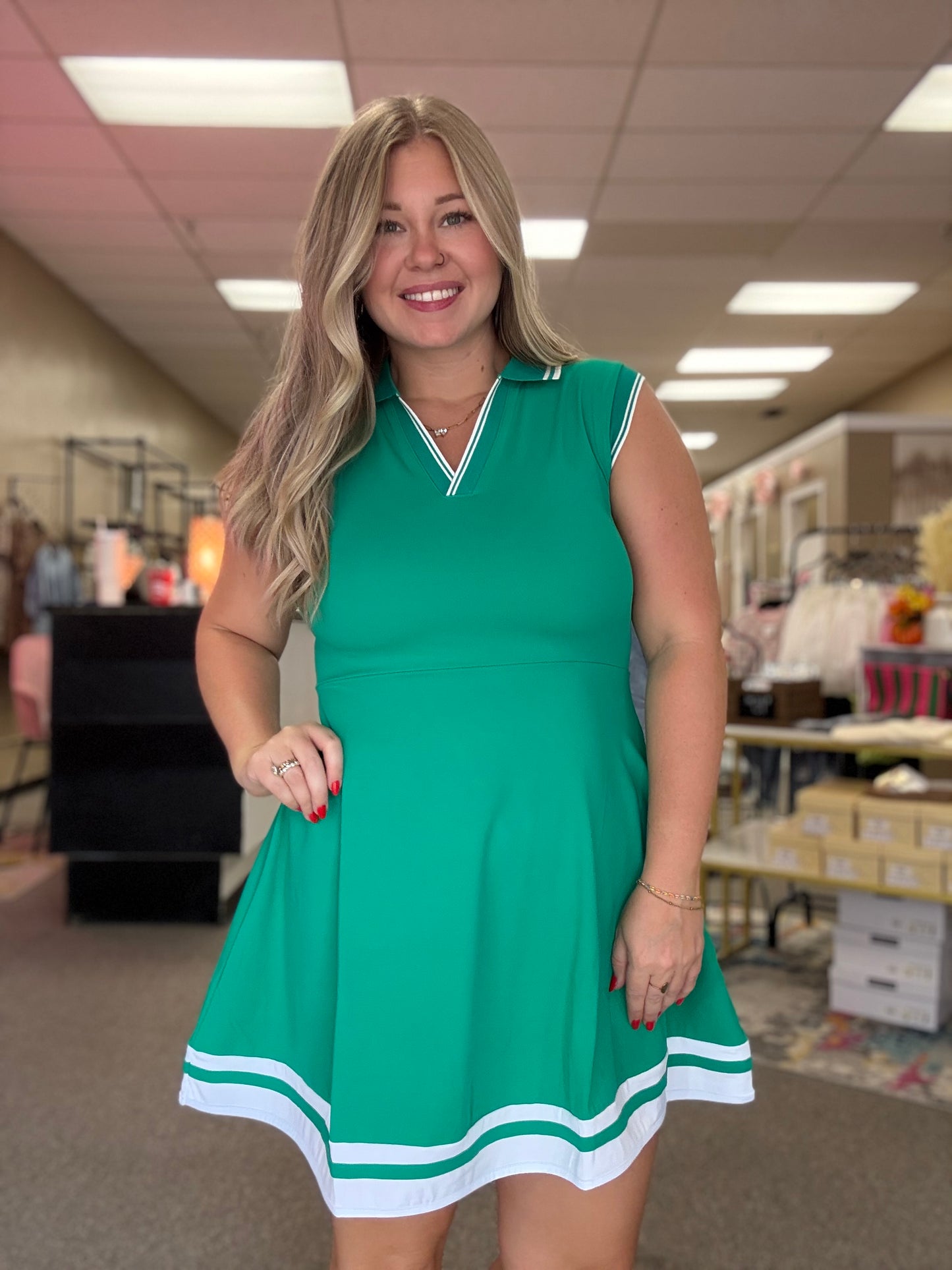 Collared Tennis Skirt | Kelly Green
