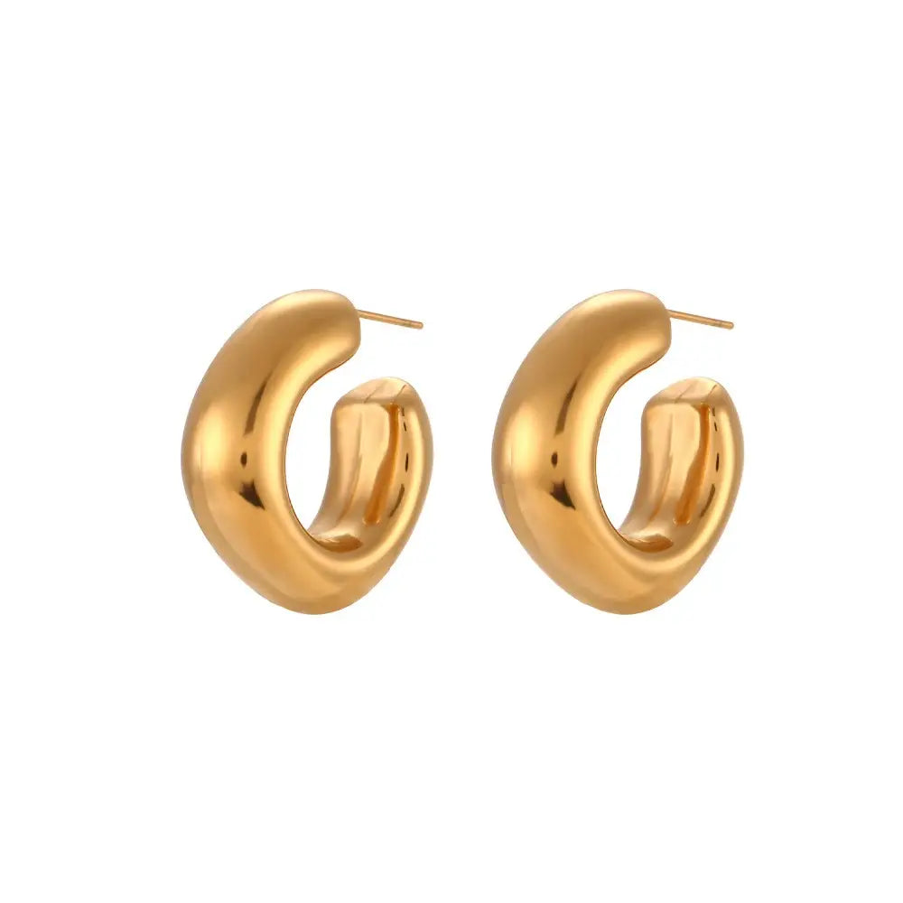 18K Stainless Steel Hoops