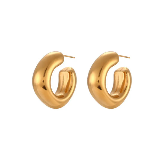 18K Stainless Steel Hoops