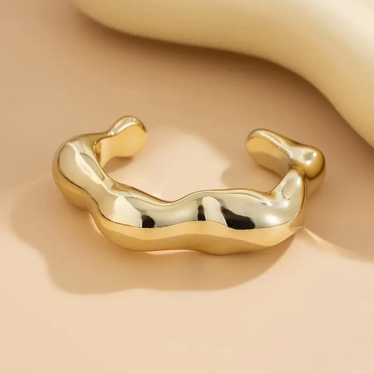 Abstract Cuff Bangle | Gold