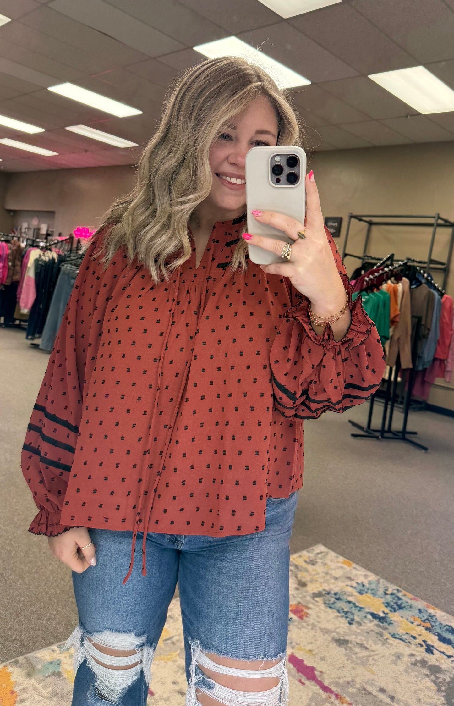 Balloon Sleeve Polkadots