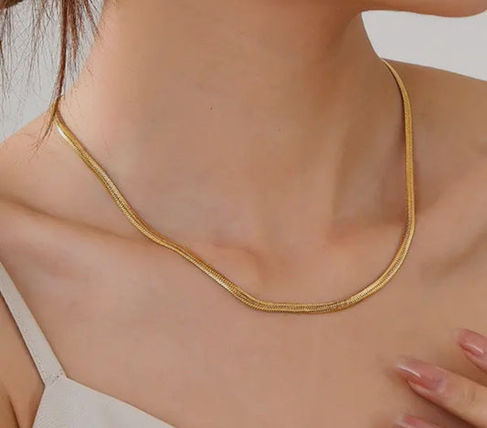 Stainless Steel Herringbone Necklace