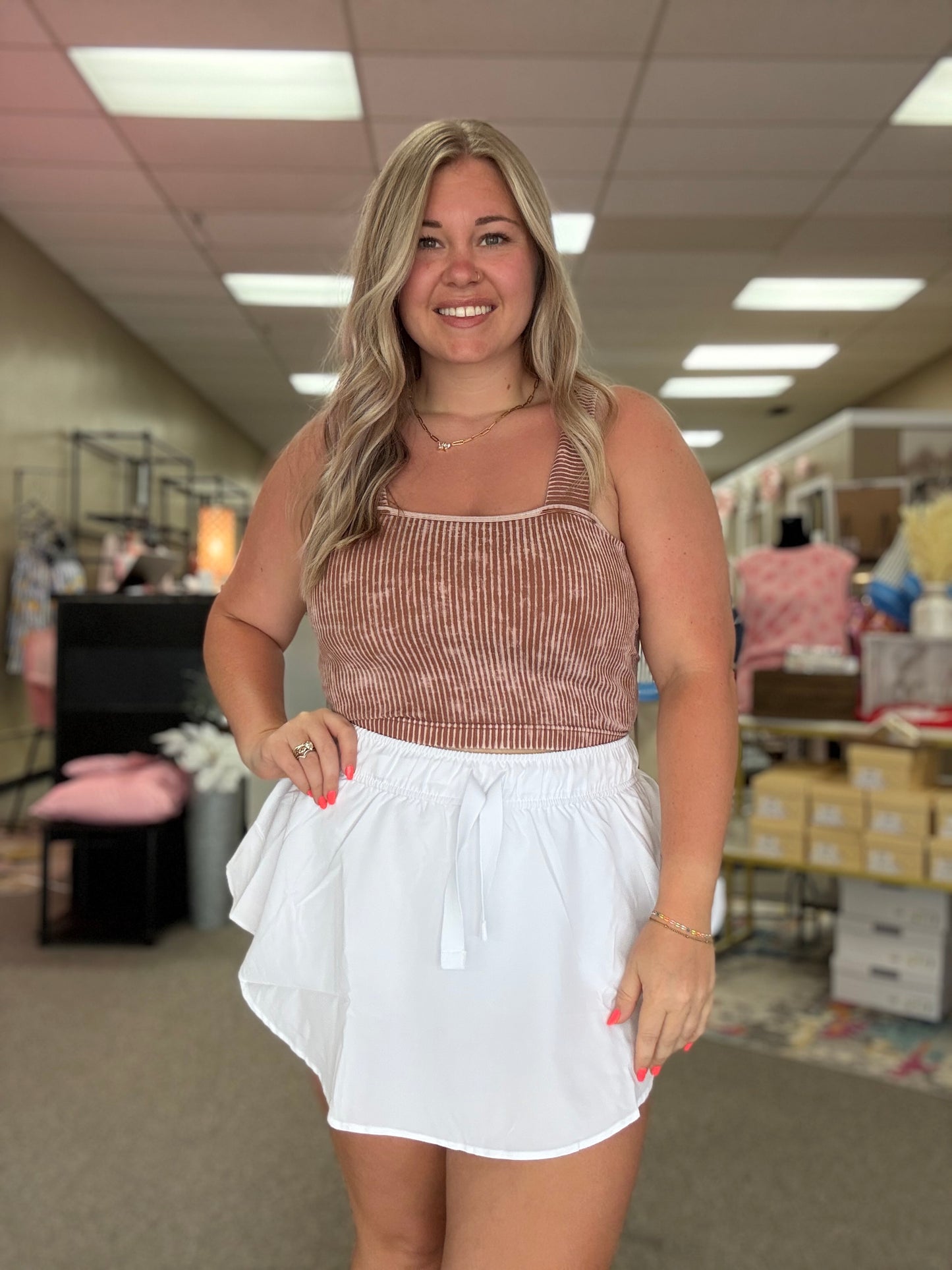Flowy Skort | White