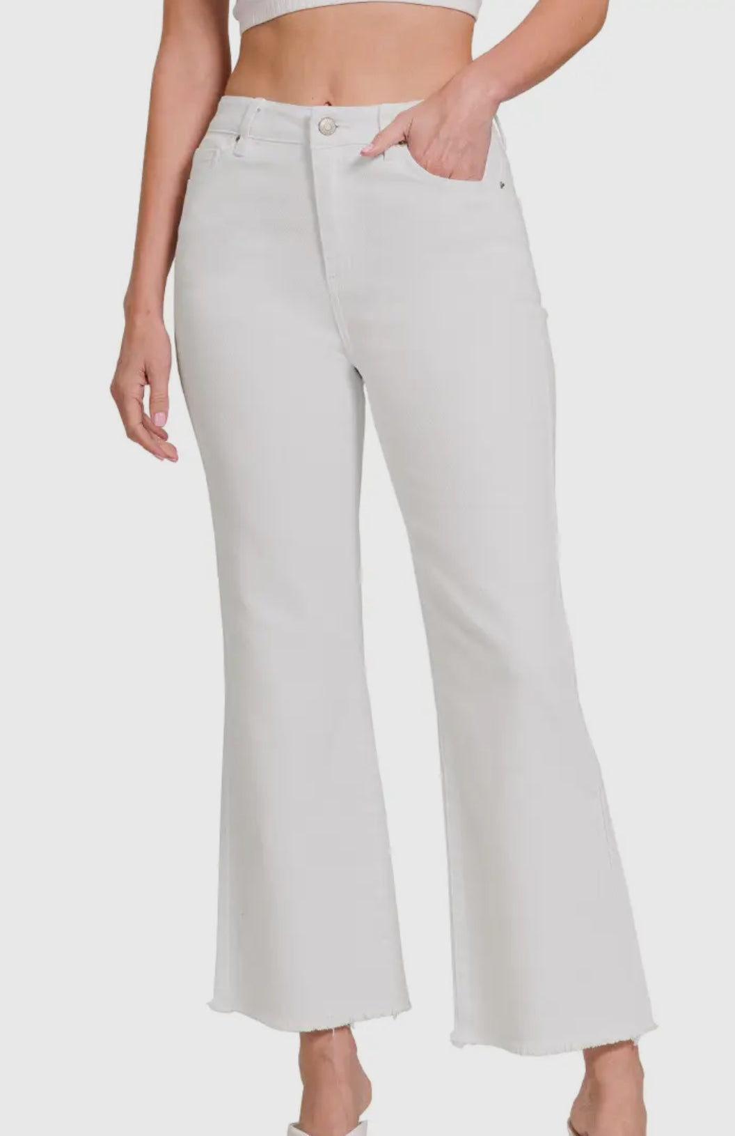 Court Flare Crop Jeans | White