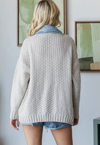 Knit Body Demin Jacket