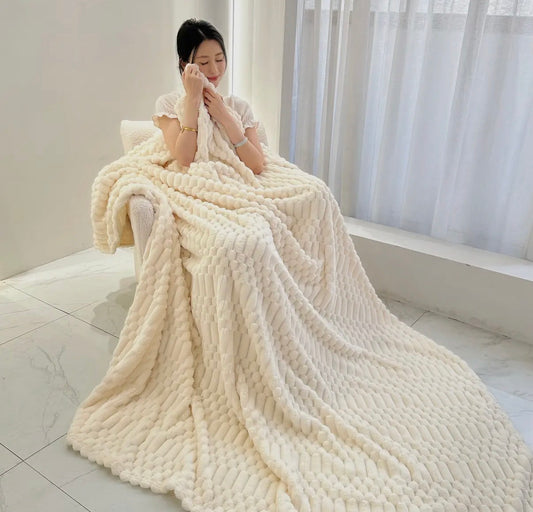 Turtle Fleece Throw | White