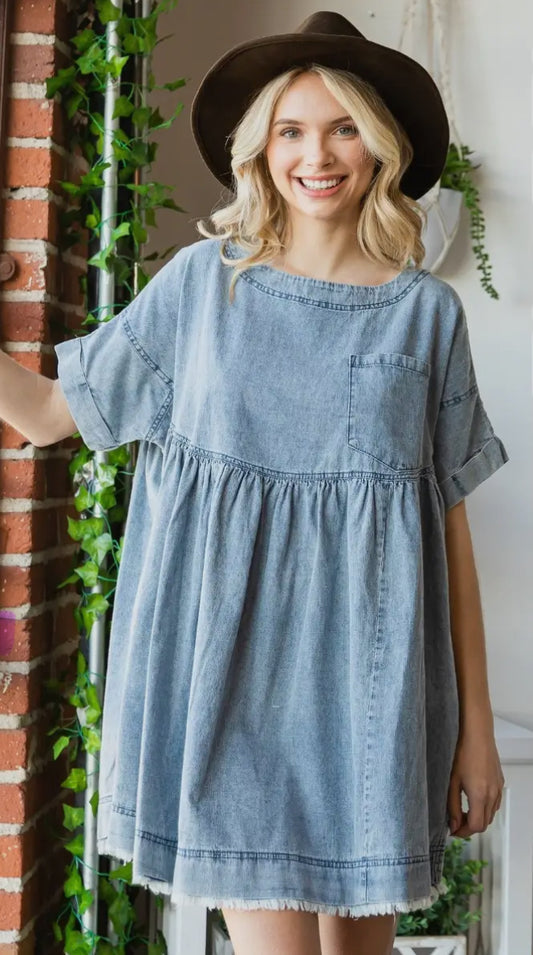 Denim Babydoll Dress