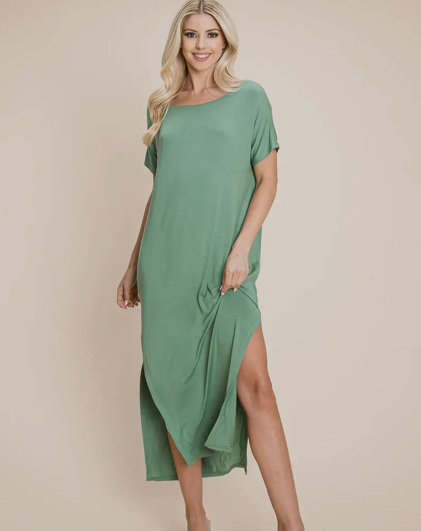 Side Slit Maxi | Sage