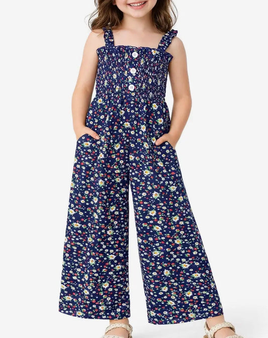 Girls Floral Jumpsuit
