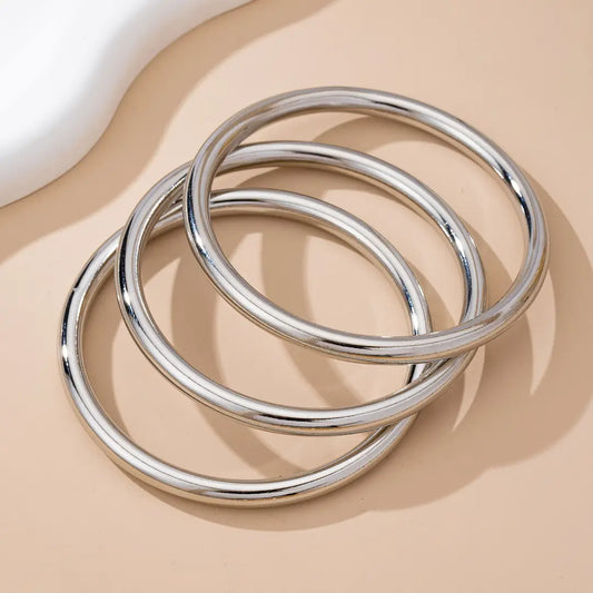 Chunky Tube Bangles | Silver