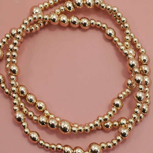 Gold Ball Bracelet Set