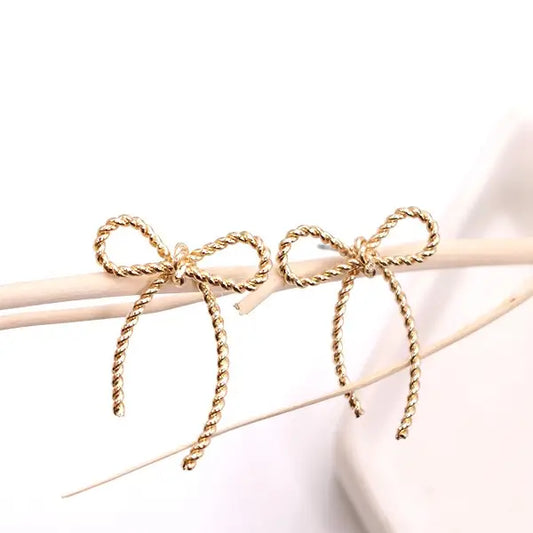 Bow Stud Earrings | Gold