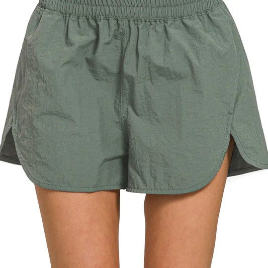 High Waist Wind Breaker Shorts | Ash Jade