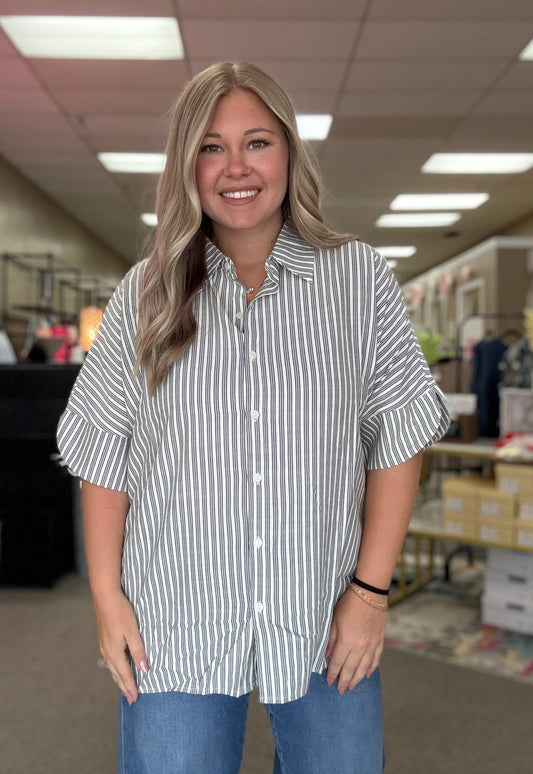 Striped Button Down Top