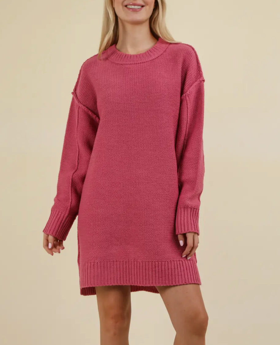 Chunky Sweater Dress | Rose