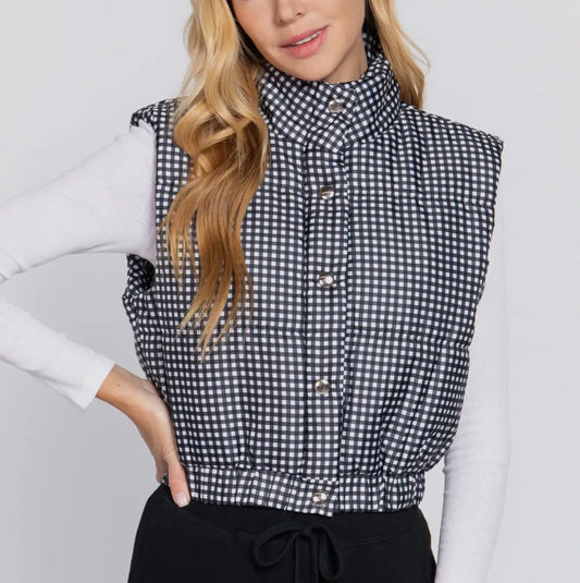 Checkered Puffer Vest