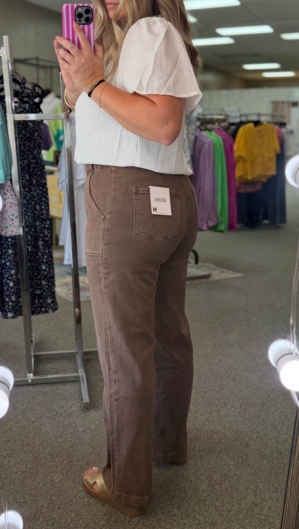 Straight Leg Utility Pocket Jeans | Mocha