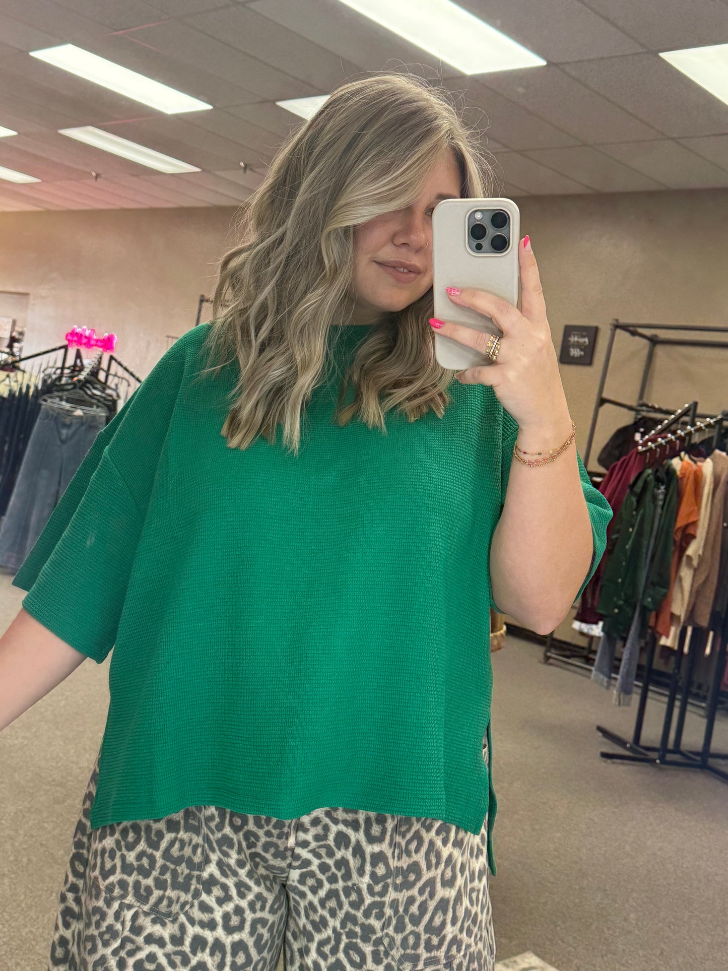 Plus | Kelly Green Double Knit Top