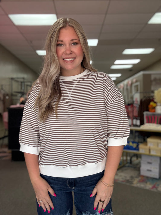Striped Top | Brown