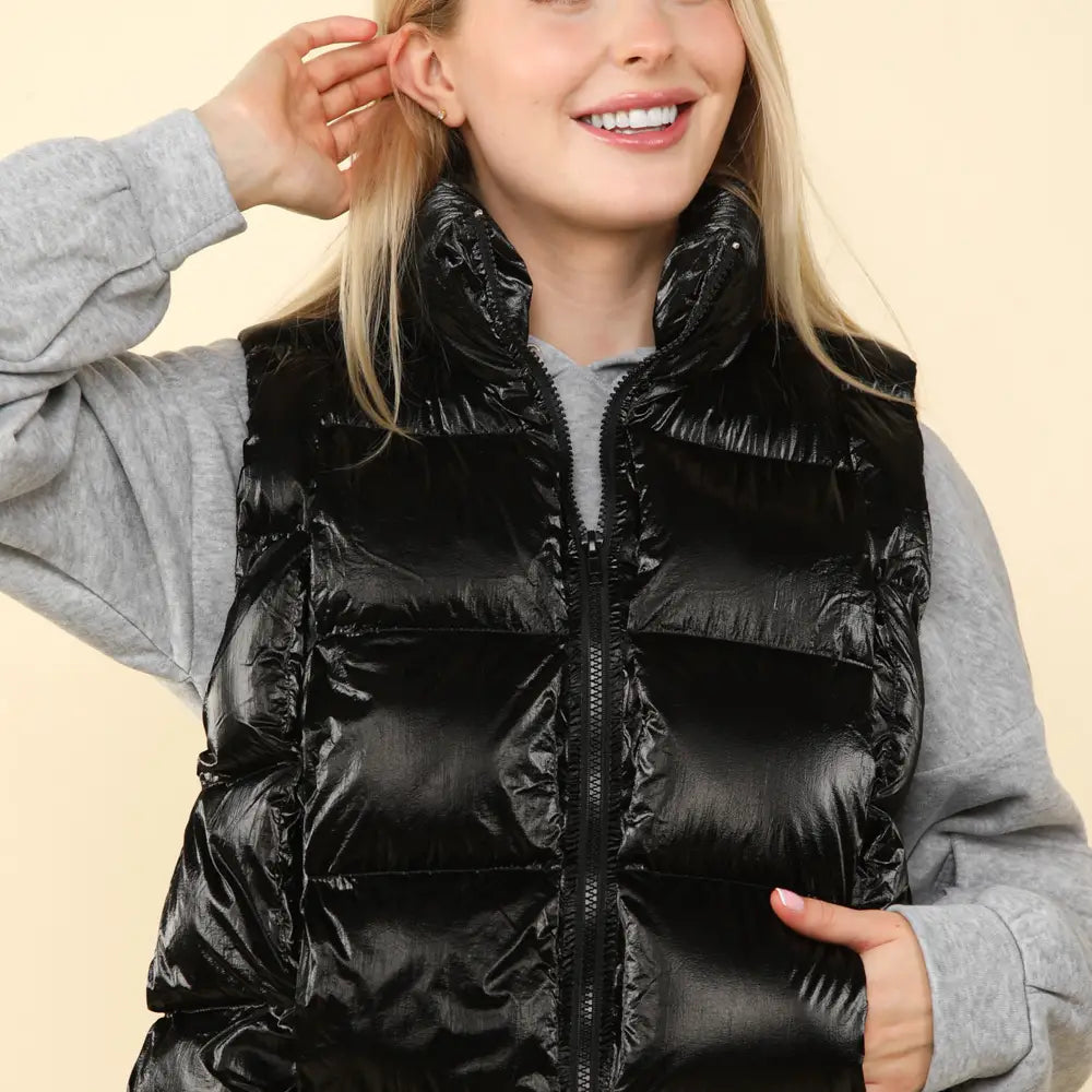 Puffer Vest | Metallic Black