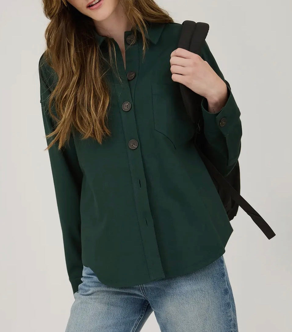 Solid Shacket | Hunter Green