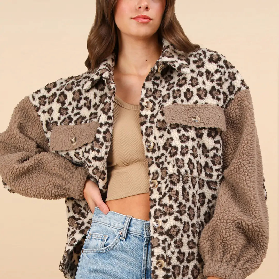 Leopard Fleece Jacket