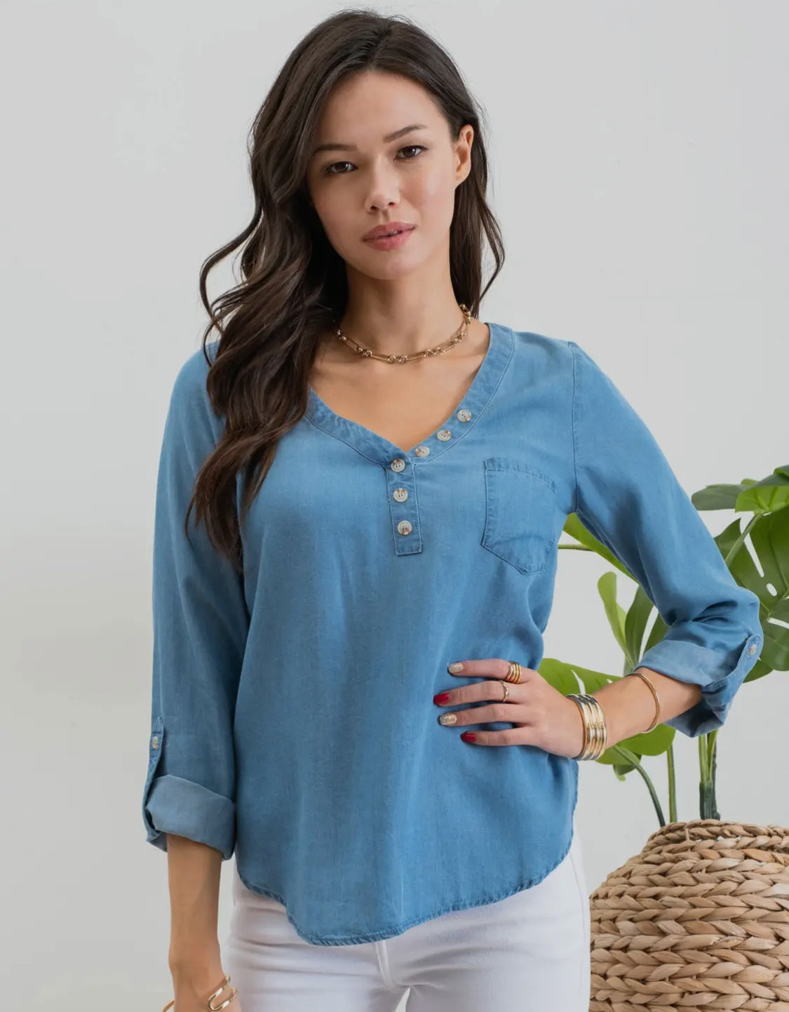 Britt Long Sleeve Chambray